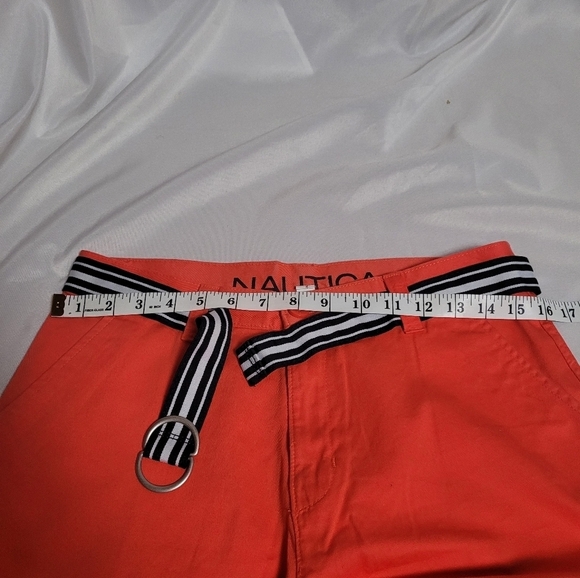 Nautica Boys Built In Flex Flat Front Twill Shorts Size 20 Regular Salmon - Picture 2 of 9